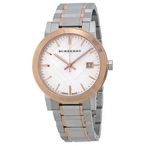 NEW Burberry The City 38mm rose gold silver watch